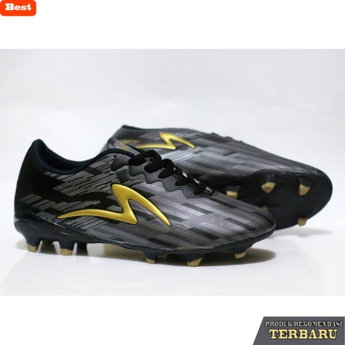 rekomendasi sepatu bola untuk kaki lebar Sepatu Sepak Bola Specs Accelerator Light Speed Hitam Gold 