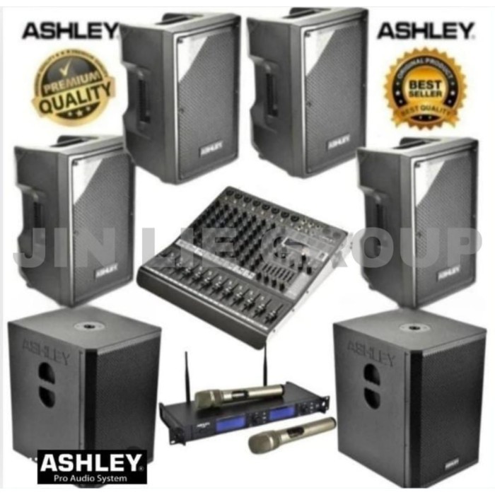 Gosir Paket Sound Karaoke Speaker Aktif ASHLEY 10 Inch + Subwoofer Aktif ASHLEY 12 Inch Original