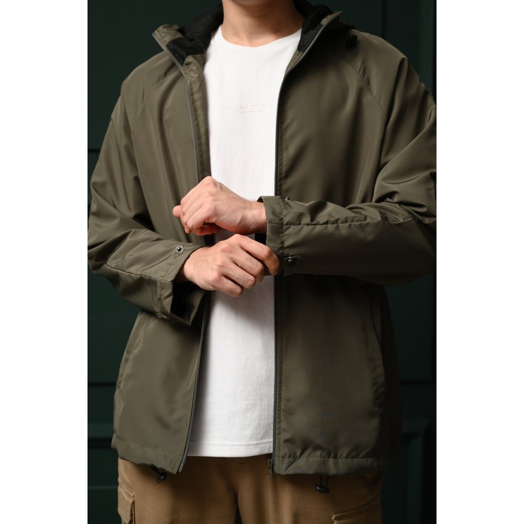 SALE -JAKET PREPP STUDIO WINDBREAKER JACKET OLIVE - S