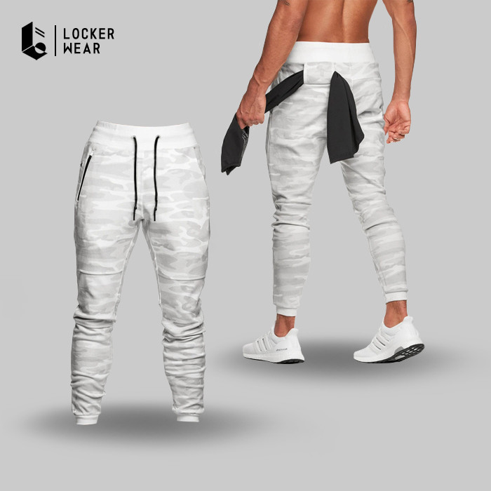 laris -Celana Panjang Olahraga Pria Jogger Sweatpants Tracking Lari Jogging - Putih, XXL