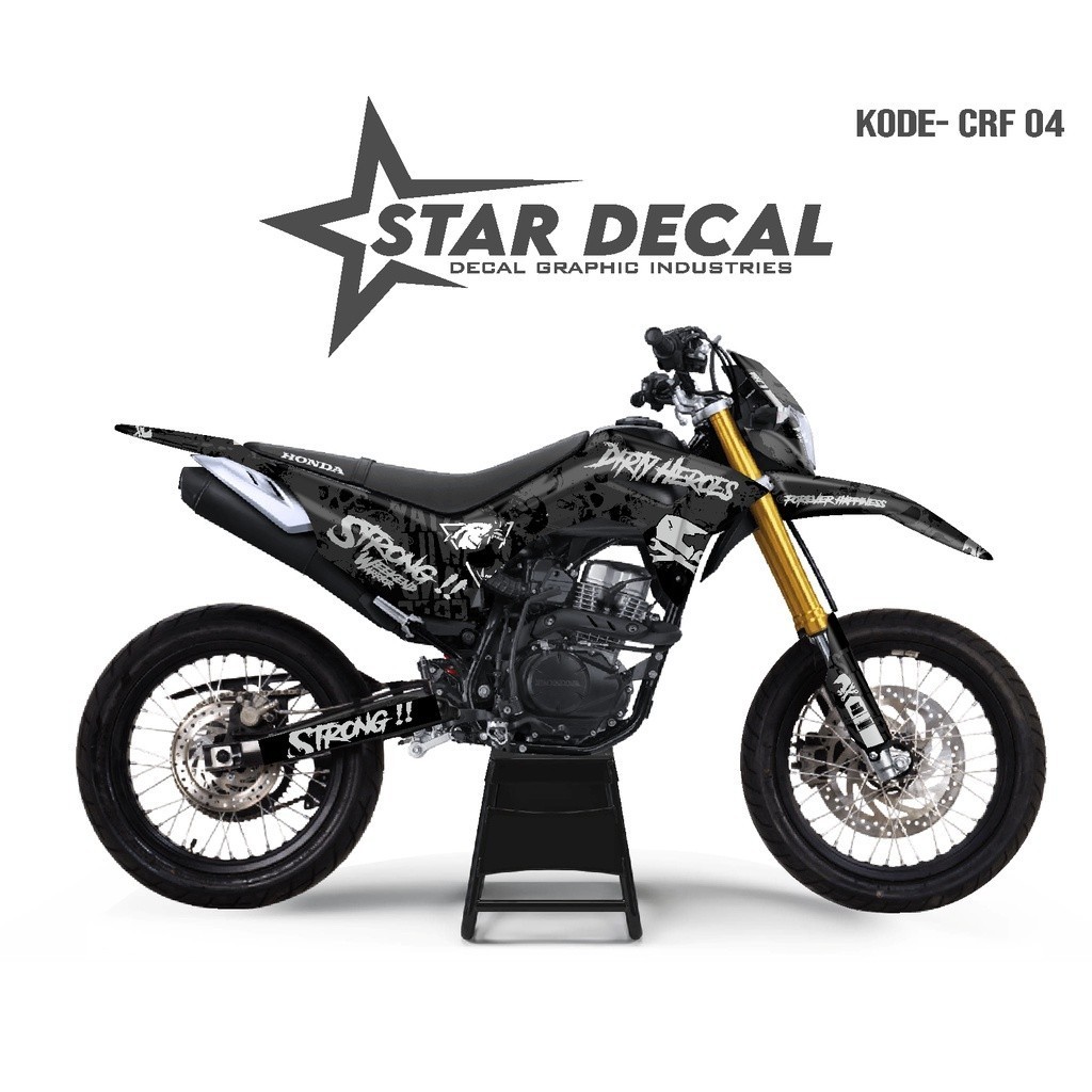 Decal Stiker Motor  CRF full body Hitam Dirty Heroes