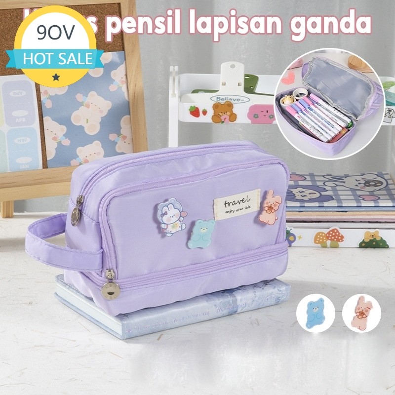 

COD Produk anak Jumbo Pencil Cases Large Capacity Pencil Bag Pouch Holder Box for Girls Office Student Stationery Organizer School