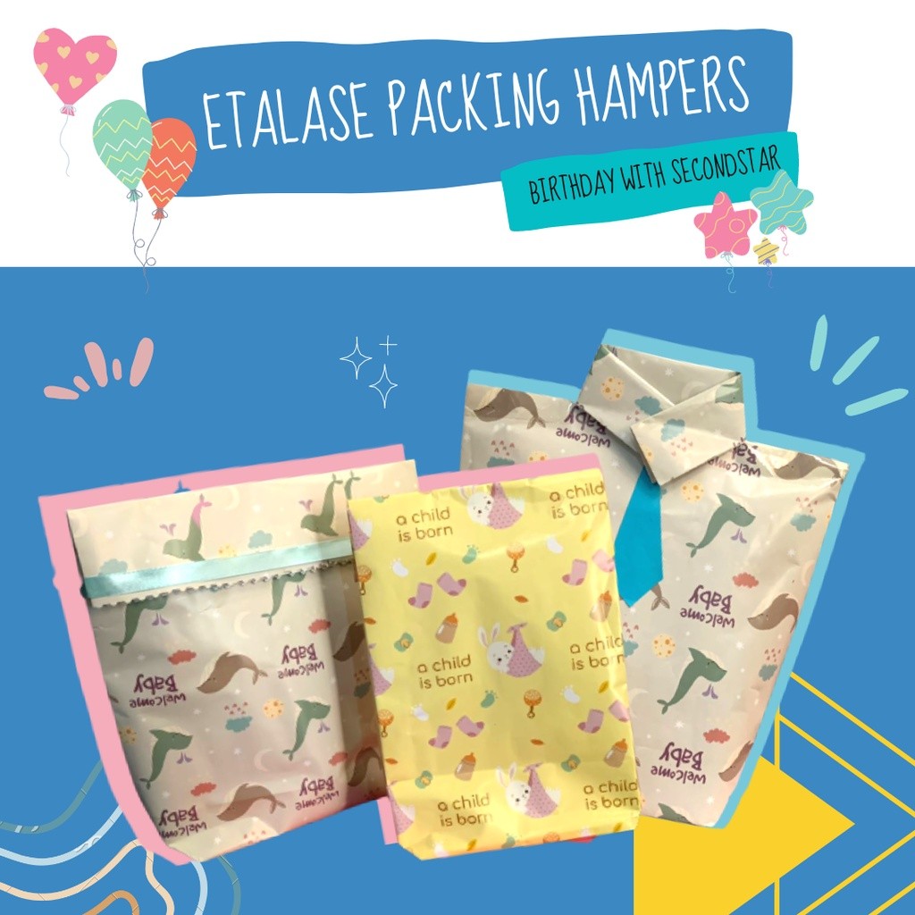 

Packing hadiah ulang tahun kertas kado packing hampers ulang tahun