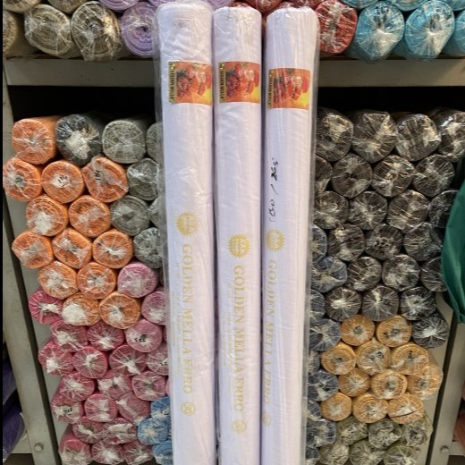 ✨NEW✨ -KAIN TETORON TC PUTIH GOLDEN MELLA ROLL- 1.2.23