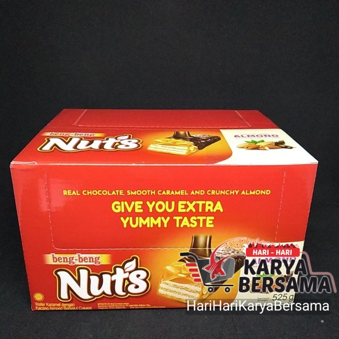 

MAKANAN RINGAN WAFER BENG BENG NUT'S ALMOND PER BOX ISI 15'S X 35GR