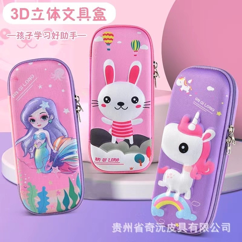 

ACEH.BRO 115536 Kotak Tempat Pensil Anak Sekolah 3D Waterproof Motif Karakter Kartun Cantik Princes