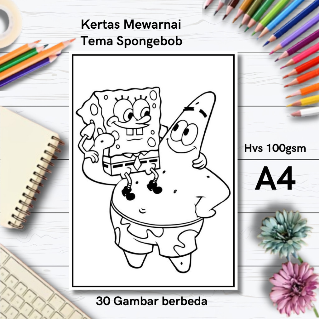 

30 Gambar Kertas mewarnai anak / Coloring / Sketa Tema Spongebobclaraa aurel