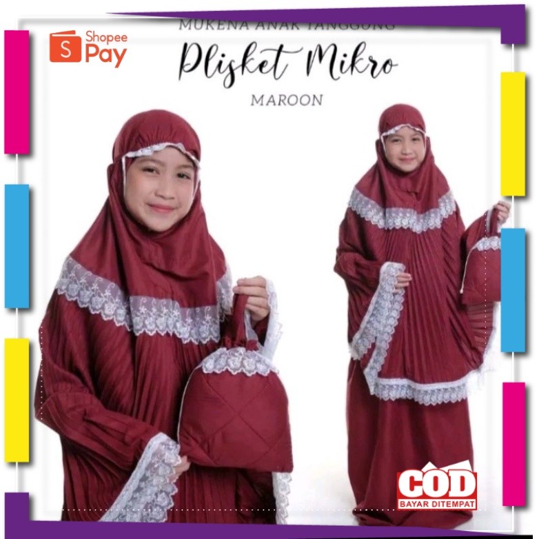 [PREMIUM ORIGINAL] Mukena anak plisket 6 - 12 tahun / mukena anak tanggung / mukena anak 7 th / muke