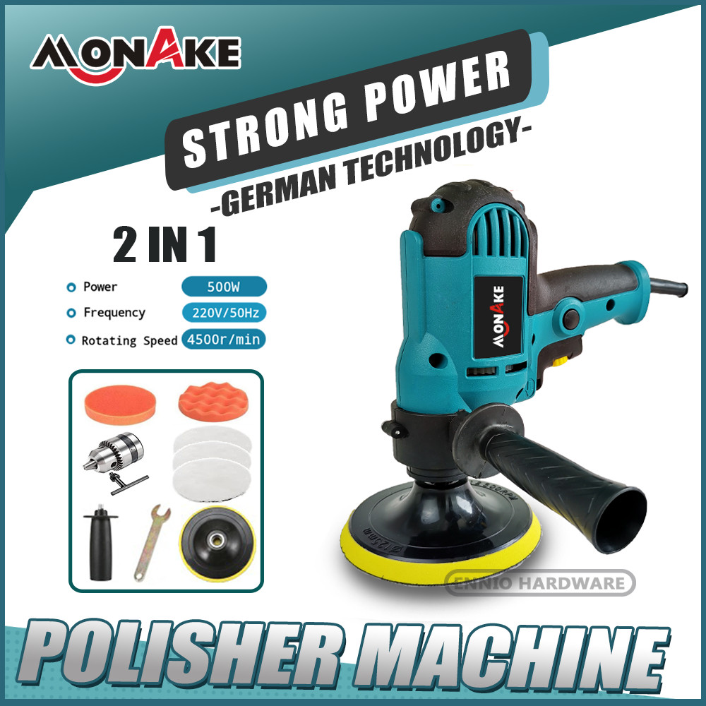 MONAKE Mesin Poles Mobil 5 INCH Alat Poles Cat Mobil Full Set Car Alat Disc Disk kaca motor MK500T
