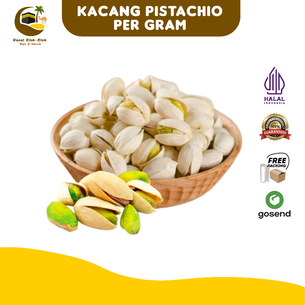 

Kacang Pistachio Snack Sehat Kacang Fustuk Oleh-Oleh Haji Umroh Bisa beli pergram