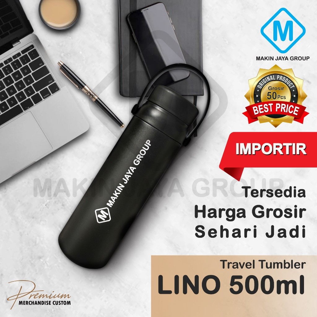 CUSTOM GRAFIR TUMBLER LINO botol minum stainles 500ml WANNA BE SCREW Sus 316 TERMOS AIR PANAS stainl