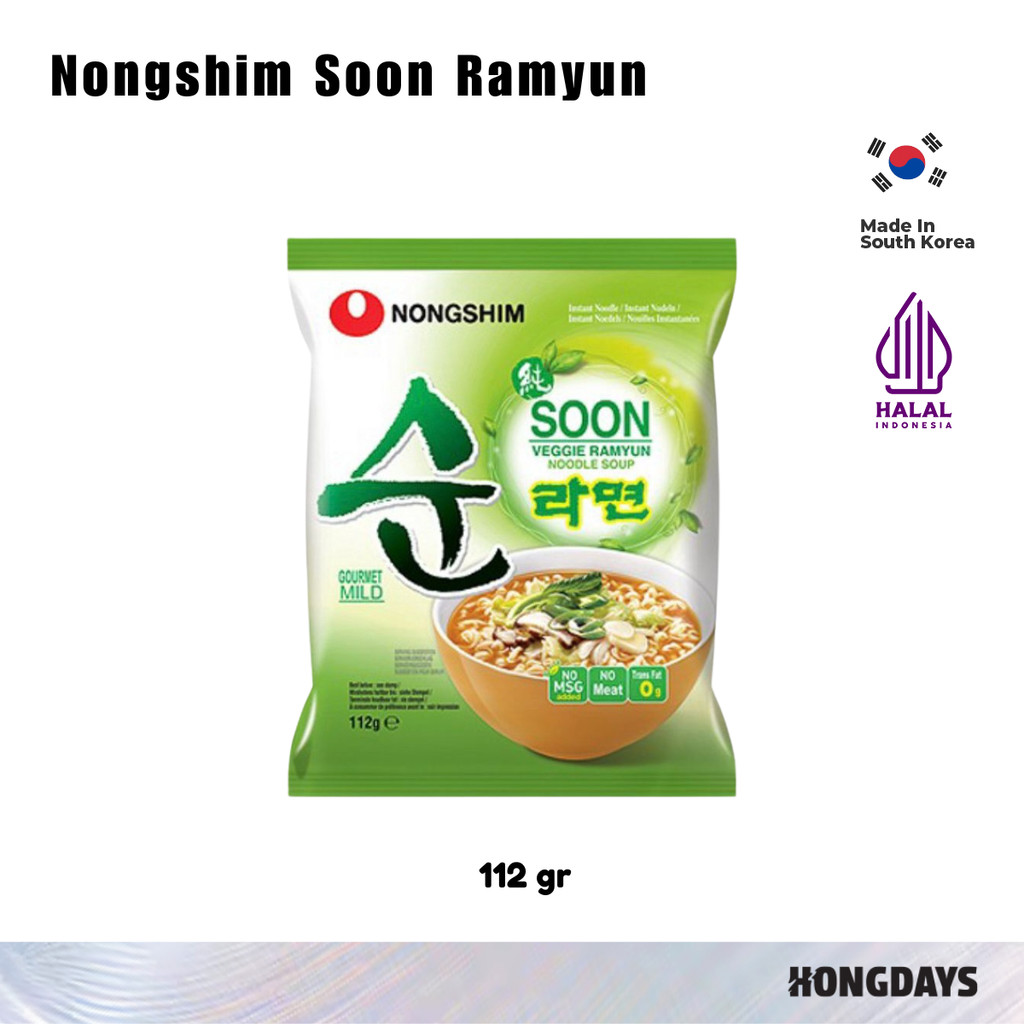 

Nongshim Soon Veggie Ramyun - Mi Vegetarian Made In Korea - HONGDAYS