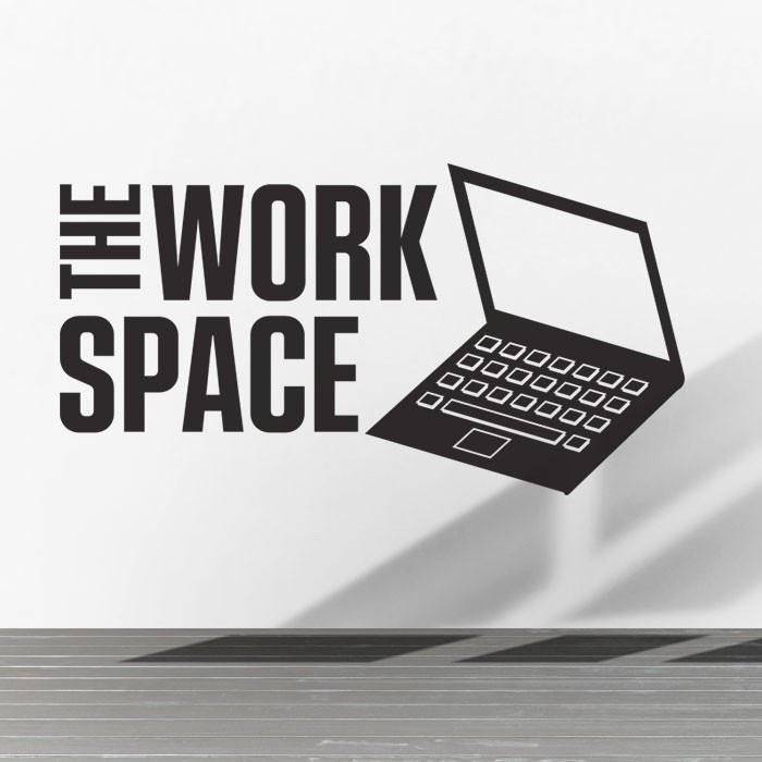 cutting sticker Quotes the work space sticker hiasan dinding kaca kantor ruang office laptop kerja