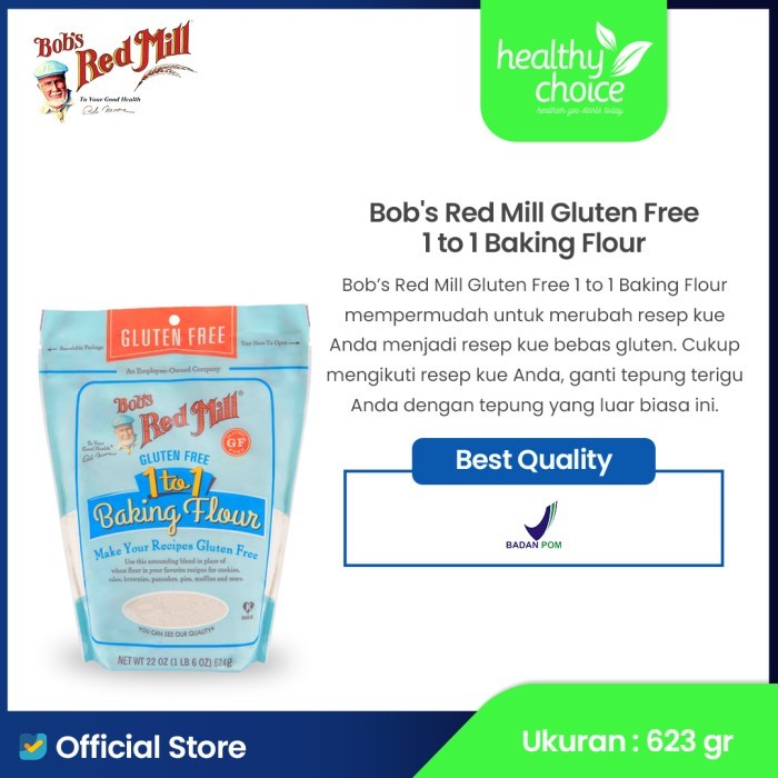 

[0k_market1] Bob's Red Mill Gluten Free 1-To-1 Baking Flour 623 gr - exp jauh