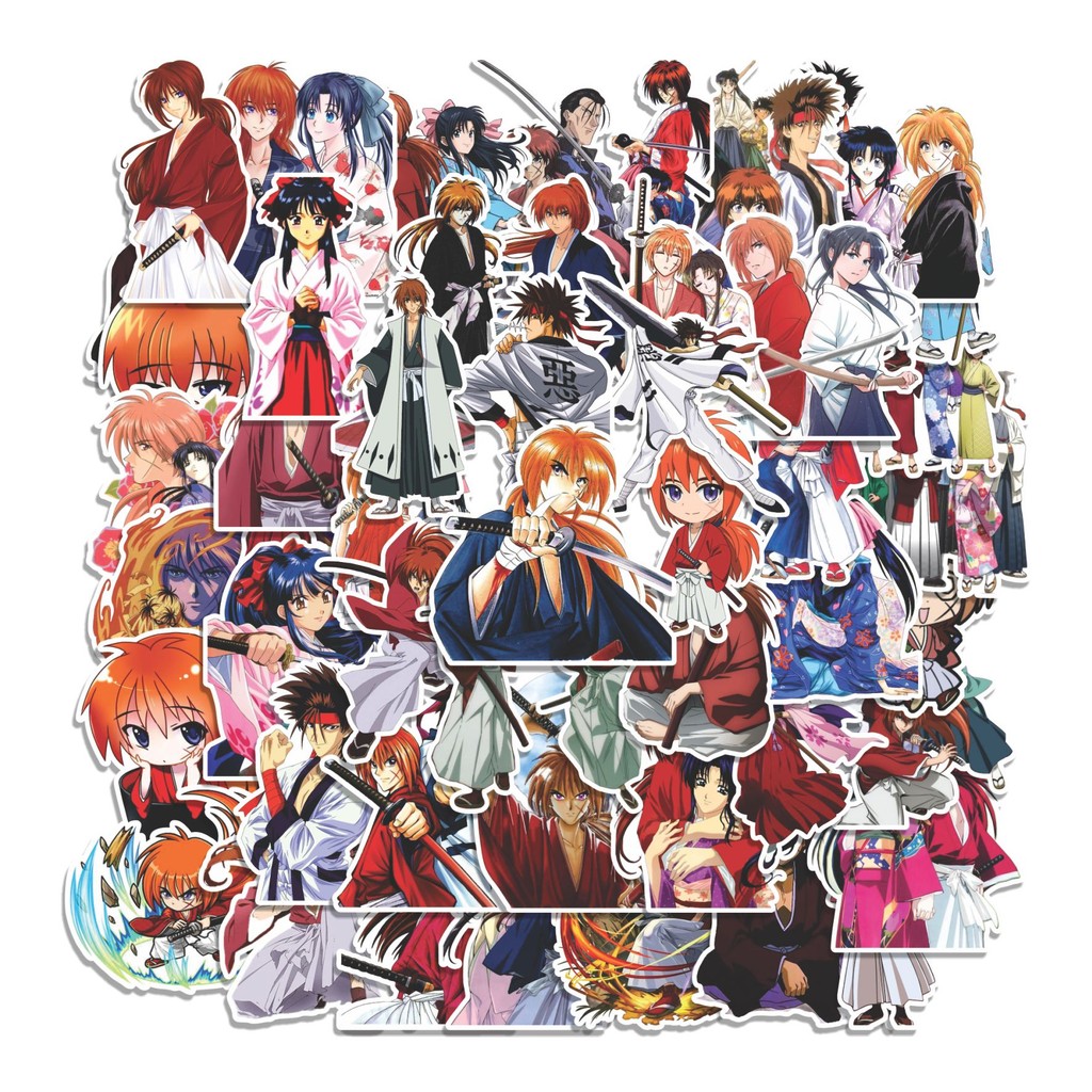 

COD 50 Pcs Stiker RORUNI KENSHIN SAMURAI X Lucu Anti Air Untuk Dekorasi Notebook Sepeda Skateboard Handphone