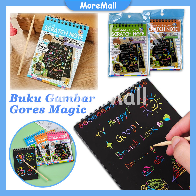 

Scratch Note Magic/Buku Magic Warna Colourful Scratch Note Kecil