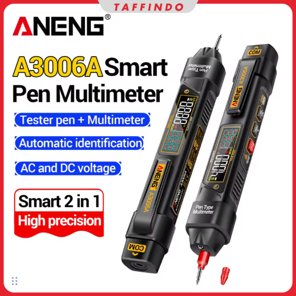 ANENG Digital Multimeter Tespen 2in1 Tester AC Voltage NCV 4000 Count - A3006A
