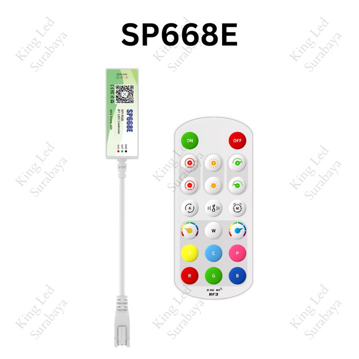 Remote Controller Bluetooth IR Music SP668E 2.4G RF Lampu RGB LED Strip Modul 5V 12V 24V DC 5-24V WS