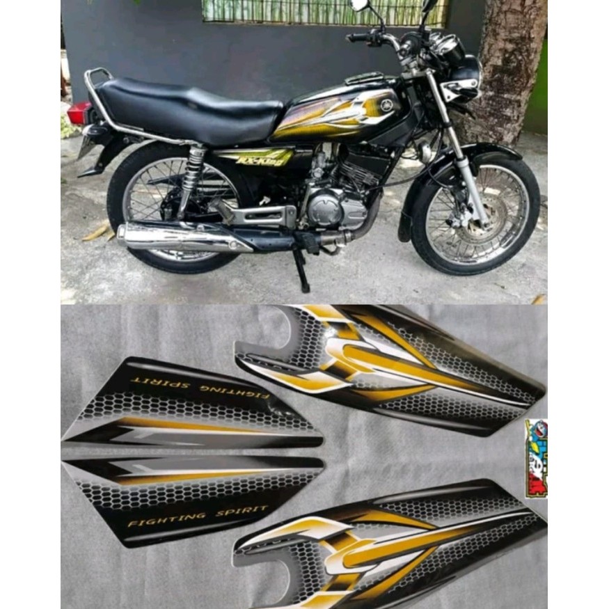 STRIPING RX KING HITAM KUNING 2007 STIKER LIS YAMAHA POLET