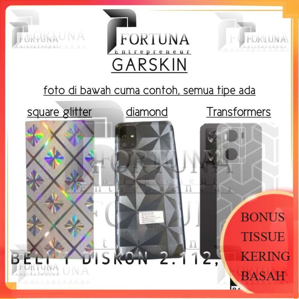 Skin carbon REALME 7 Motif Transformers Garskin Belakang Garskin diamond motif