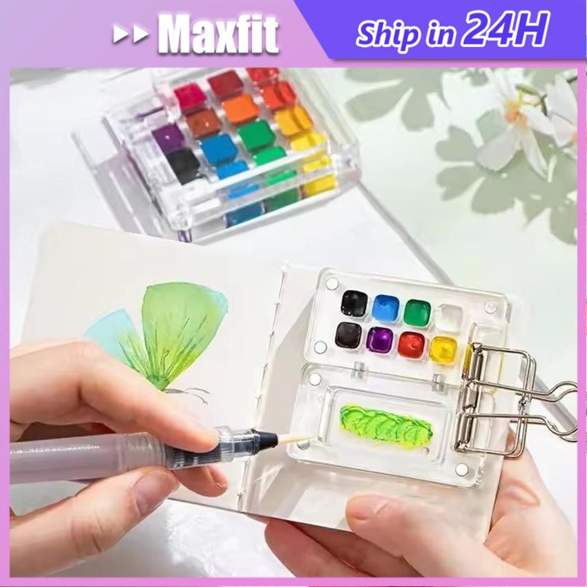 Mini Palette Watercolor Akrilik 15/8 Hole Color Palette Disk Lukis Magnetic Palet Lukis For Watercol