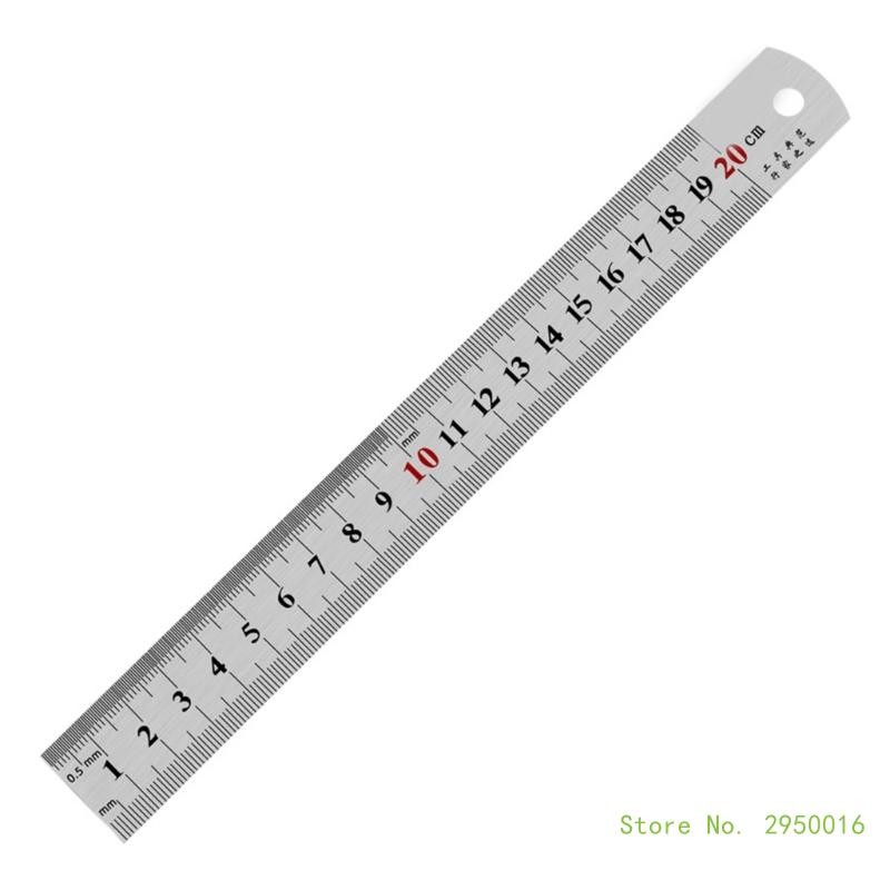 

15/20/30/50cm Stainless Steel Ruler Double Side Centimeter Inches Scale Metric Ruler Architecture Drawing Office School Supplies
