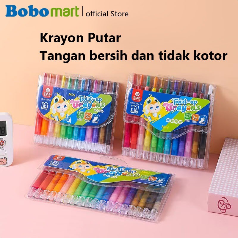 

CRAYON ANAK PUTAR 12 WARNA LD200 CRAYON MEWARNAI SEKOLAH PLASTIK TEBAL CERAH MURAH