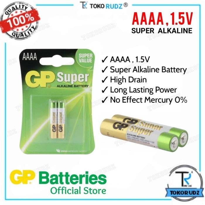 Baterai AAAA Batre A4 E96 1.5V Stylus Pen Super Alkaline GP Original isi 2 Pcs - AAAA
