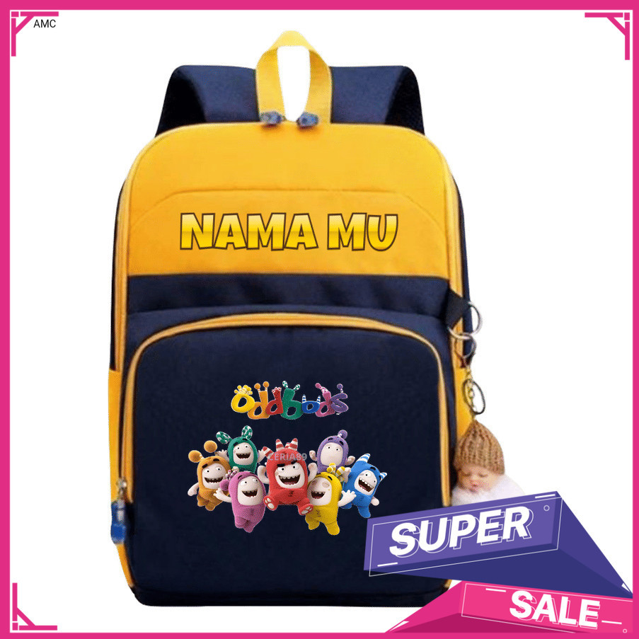AMC Tas Ransel Anak Oddbods Karakter Lucu Newt Fuse Pogo Bubbles – Backpack Sekolah TK SD Cewek Cowo