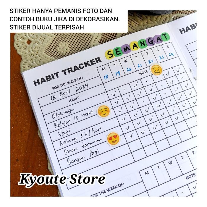 

TERLARIS! Buku Weekly Habit Tracker Versi 2 Kyoute A5 Simple Planner Kegiatan