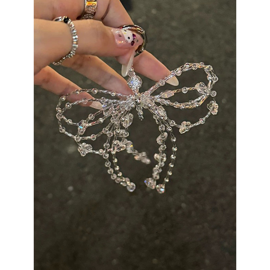 Big Bow Girl Bag Pendant Universal Mobile Phone Chain Bead Chain Hanging Rope Keychain