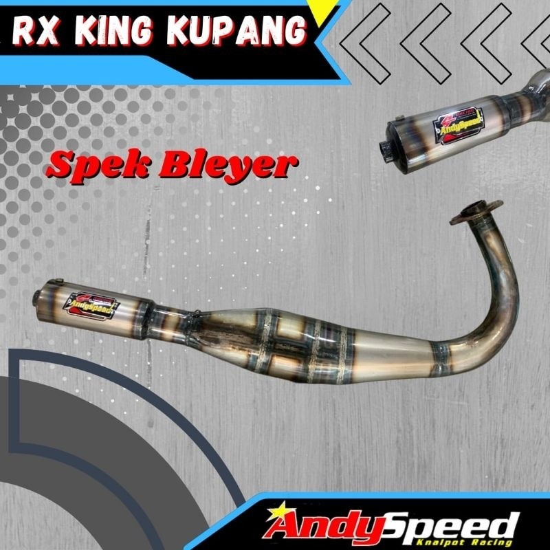 Knalpot RX KING KOLONG 3V3 MODEL KUPANG PLAT KARAT merk andy speed
