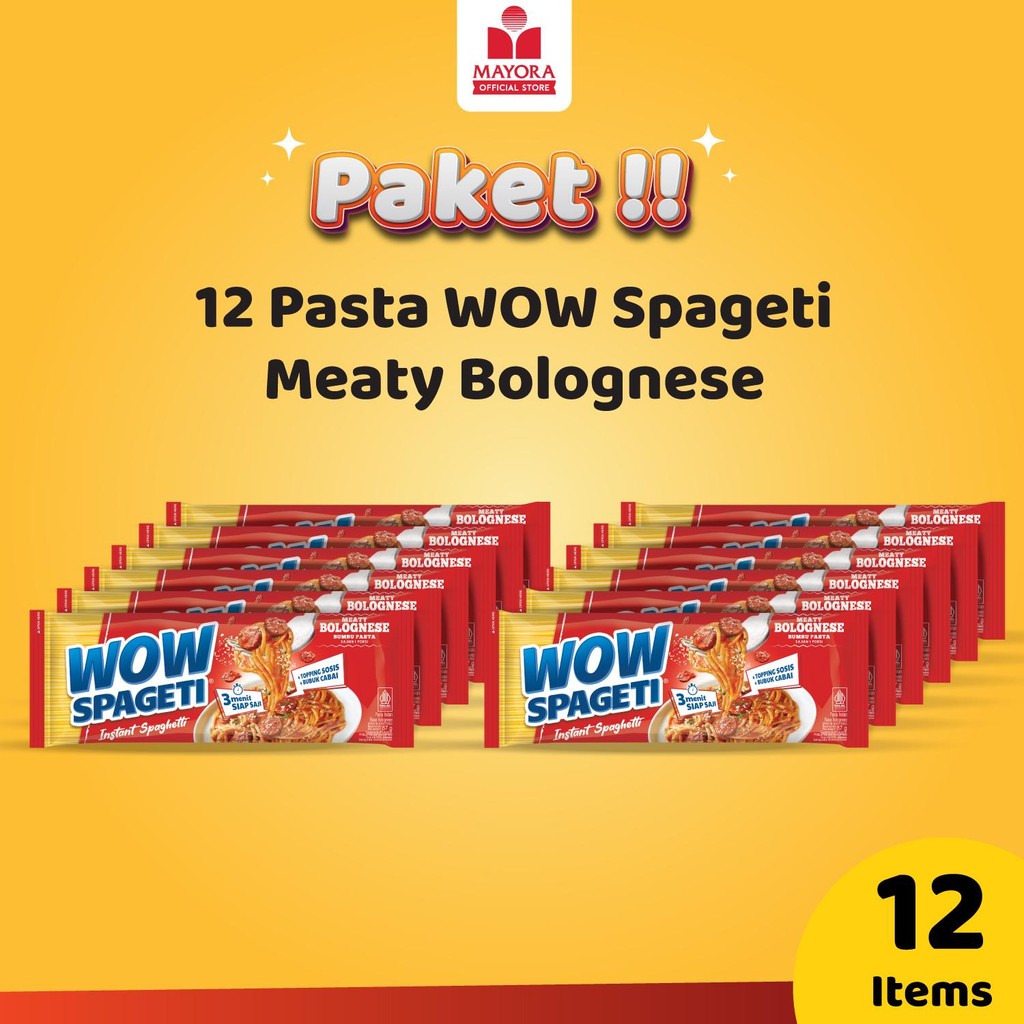

Paket 12 Pasta WOW Spageti Meaty Bolognese