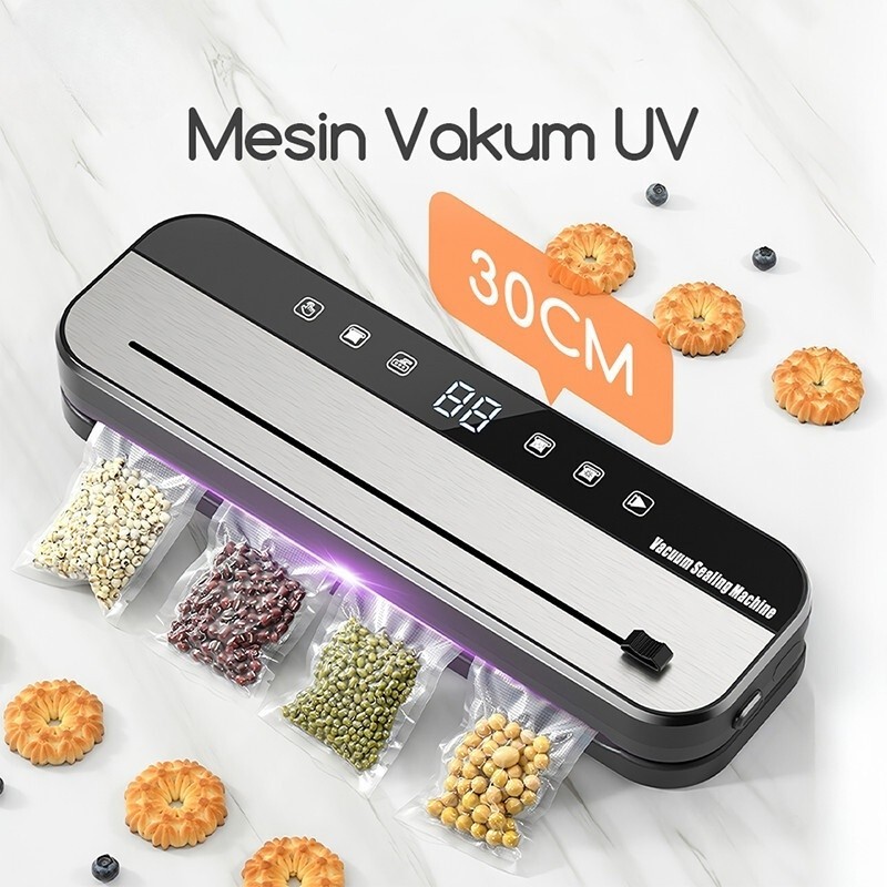 (Free 10pcs plastik vacum)Vacum Sealer Alat Vakum Makanan Basah Kering Frozen Food Seal Vacum Sealer