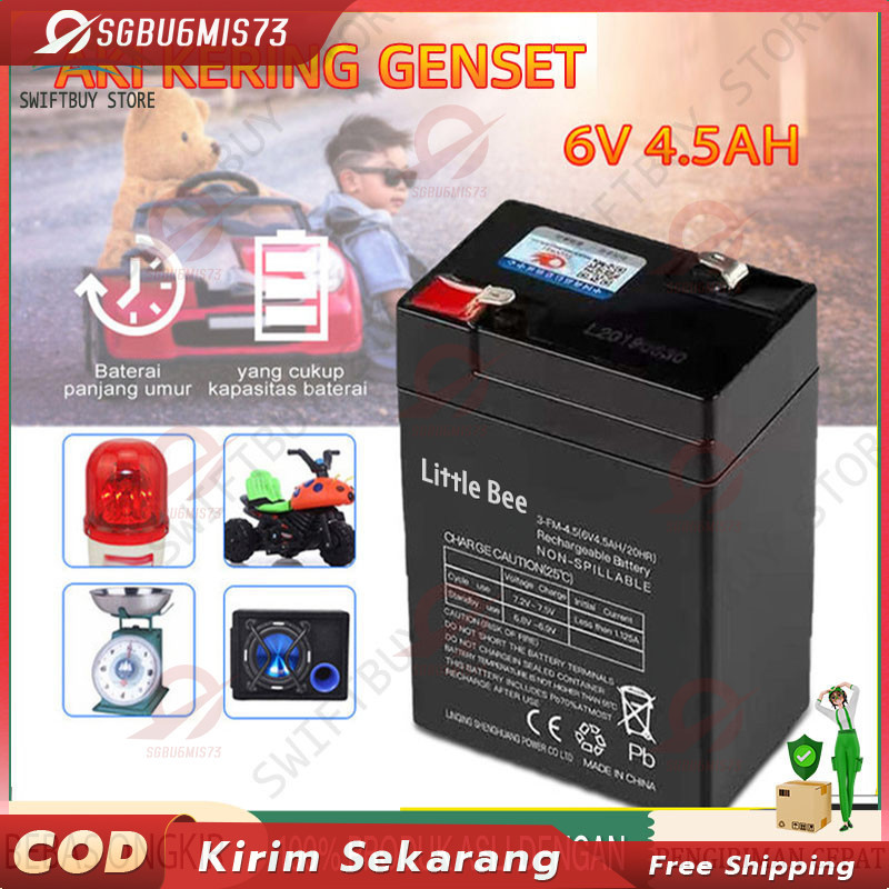 Aki kering 6v 4.5ah/ aki kering genset 6v 20ah/Aki Timbangan Digital VRLA SINUS 6V 4Ah 4.5Ah Aki Eme