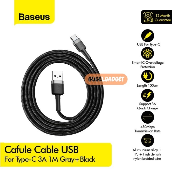 BASEUS cafule Cable USB For Type-C 3A 1M CATKLF