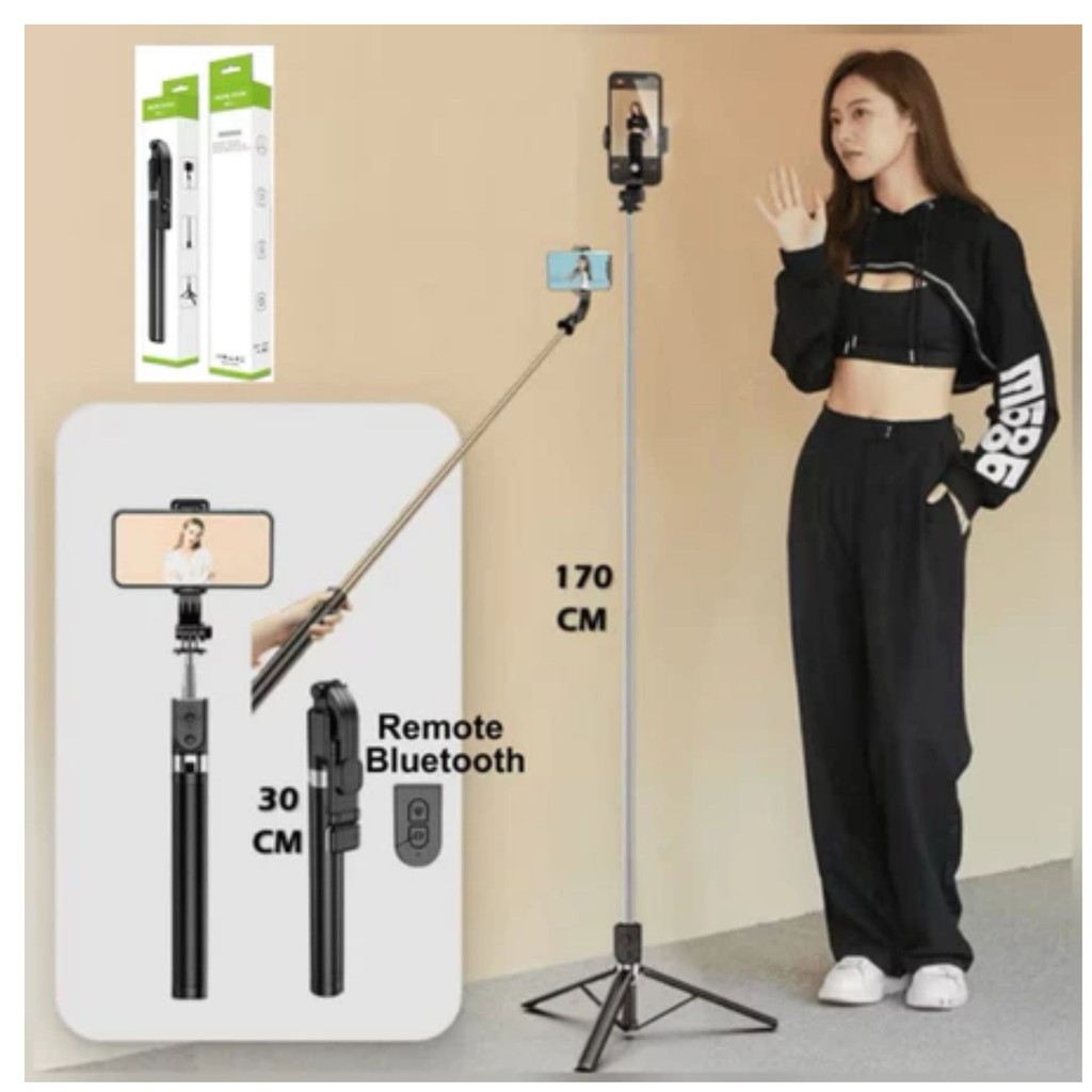 TONGSIS TRIPOD Selfie stick R1-L tongsis plus Remote Bluetooth Tripod 1.7METER