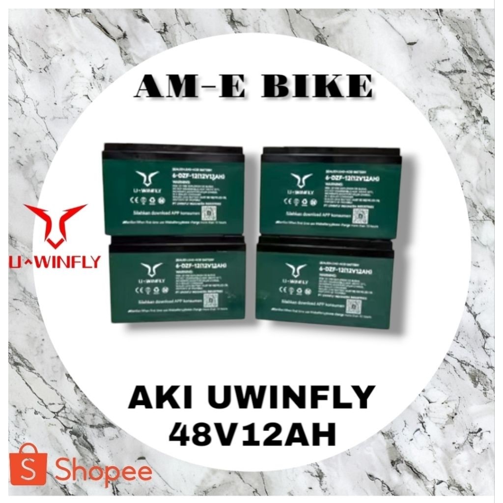 AKI SEPEDA LISTRIK 12V12AH AKI SEPEDA LISTRIK 48V12AH UWINFLY ORIGINAL