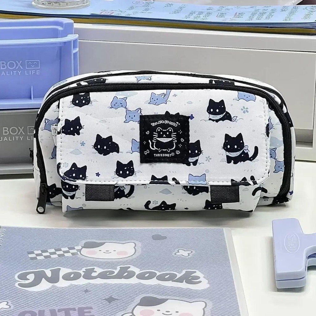 

Girl School Kit Pencil Box Large Capacity Pencil Bag Pouch Cute Cat School Pencil Case Kawaii Stationery