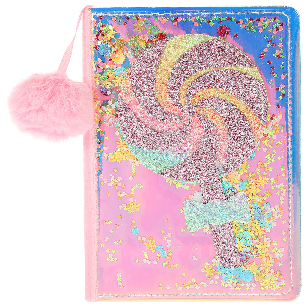 

Lollipop Notebook A5 Cartoon Cover Pu Material Multi Function Kids Diary Book Writing Pad Travel Daily Use