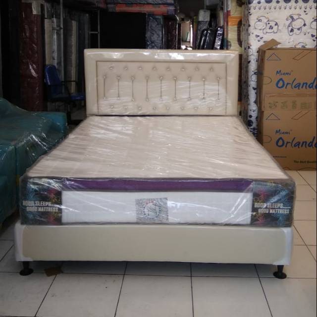 (GRATIS MASKER) Springbed Set +Lapisan Atas Dipan+Sandaran (GARANSI Springbed)