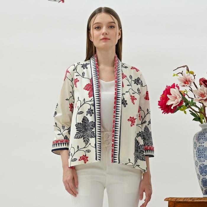 Outer Batik Wanita Modern - Blazer Batik Casual Formal - Atasan Batik Kantor Wanita Elegan