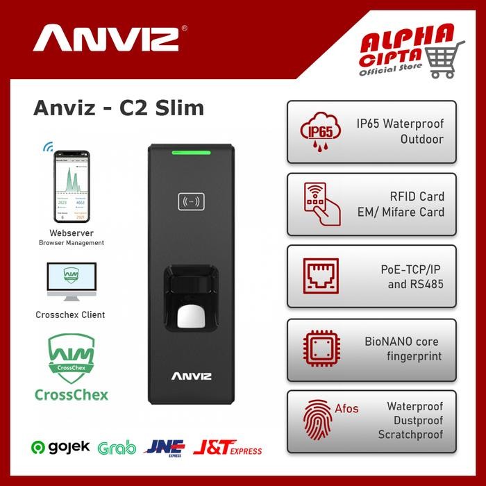 

Access Control Anviz C2 Slim Standalone Support IP65