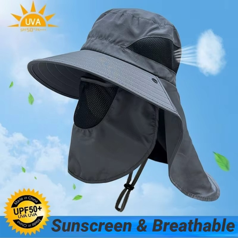 Topi Rimba Matahari Outdoor Hiking Pantai Gunung Berkebun Kebun Mancing Golf Bucket Visor Anti UV UP