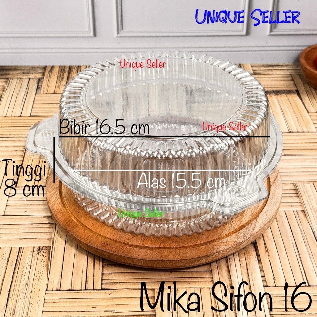 [Isi50] Mika Bolu Bulat Sifon 16 cm Tinggi 8 cm MMP / Mika SF 1608 / Mika Bolu Bulat 16.5 16,5 cm / 