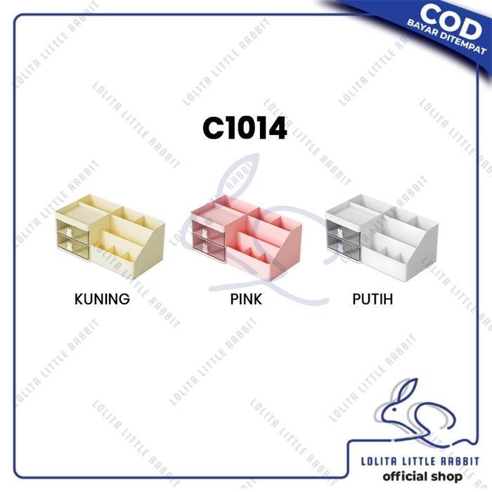 

Rak Plastik dengan Laci 2 Tingkat Motif Bunny Desk Orginizer / Rak Kosmetik / Rak Laci Mini Penyimpanan Alat Tulis Serbaguna Import C1014 - C1014, PINK