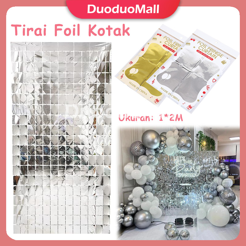 Tirai Foil Kotak / Tirai Rumbai Foil Kotak