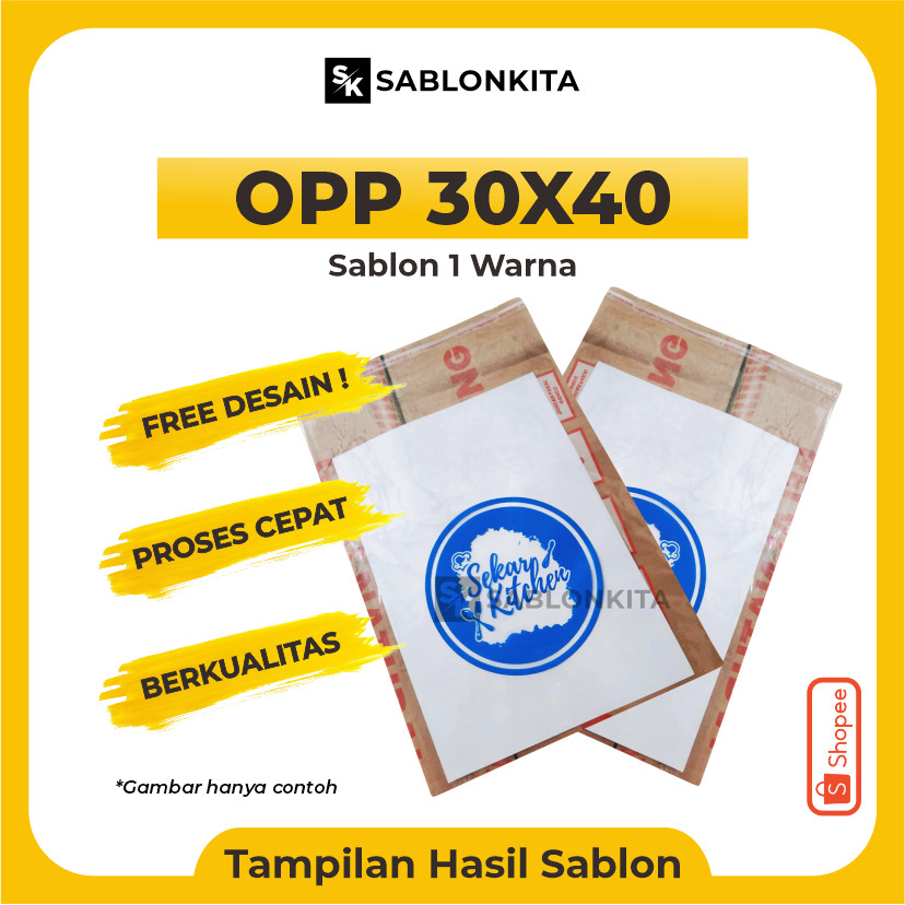 [[ SABLON CUSTOM ]] OPP 30X40 Plastik Bening Bungkus Seal Lem Kue Roti Baju Kaos