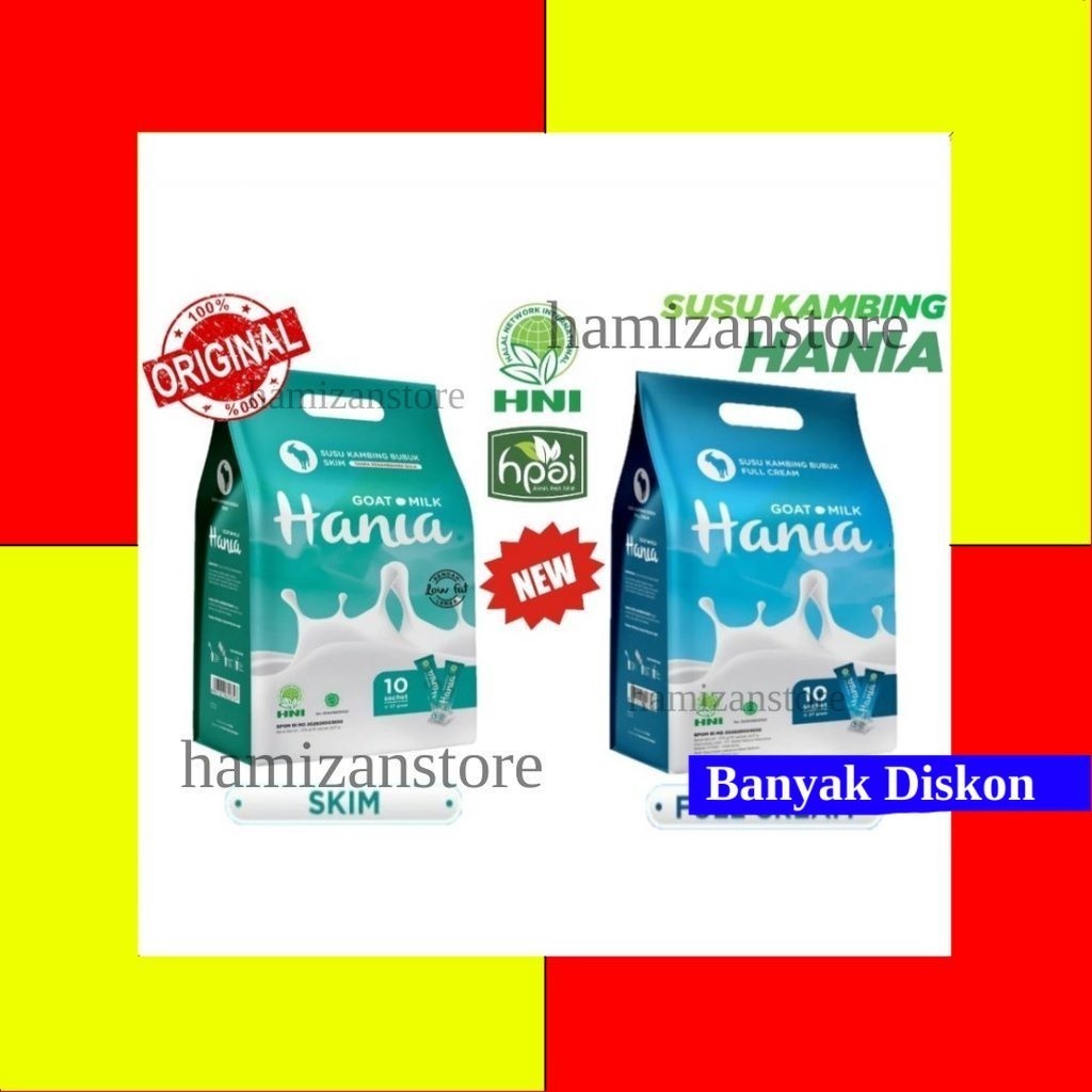 

Halal HANIA SUSU KAMBING Isi 10 Sachet - HNI HPAI ORIGINAL [HMZ]