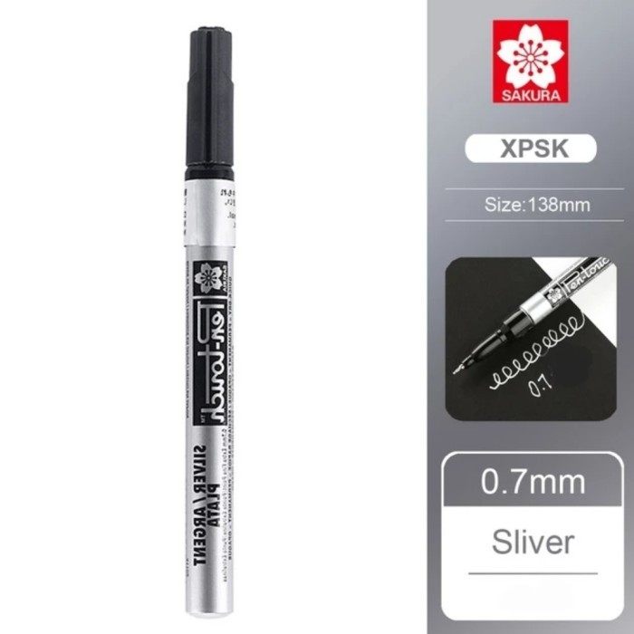 

[New Arrival] Sakura Pen Touch Permanent Paint Marker Extra Fine ( 0.7 mm ) SILVER